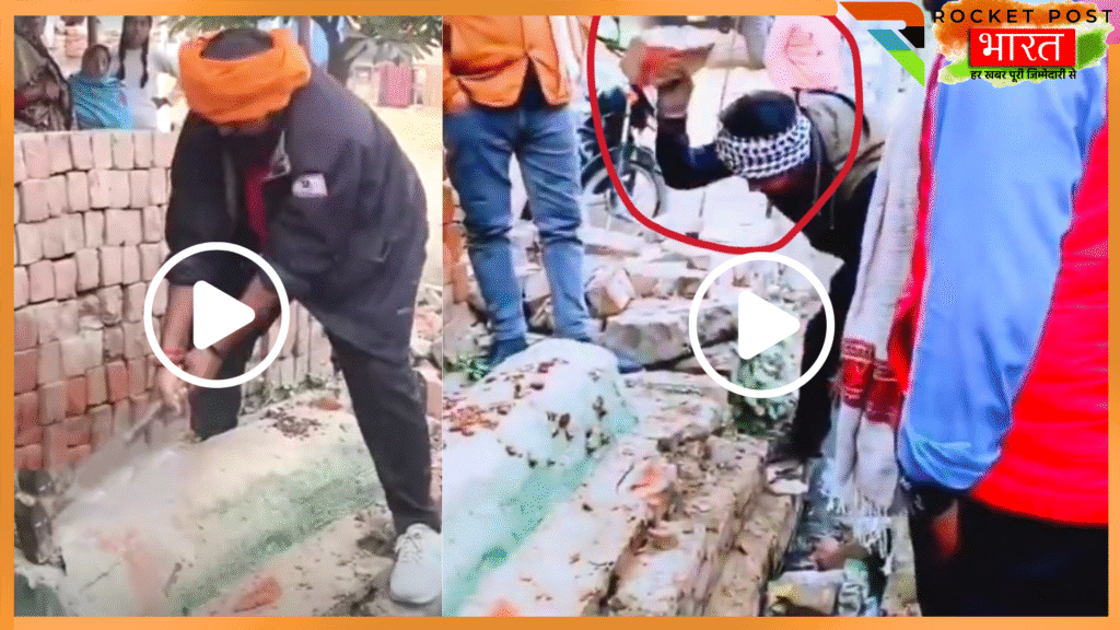 fatehpur-mazar-demolition-bajrang-dal-leader-arrested-video-viral