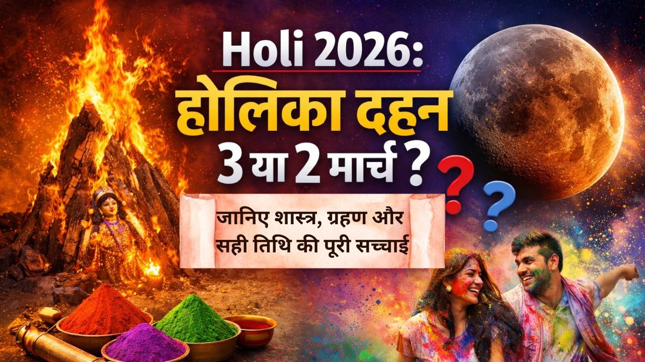 Holi 2026 की तिथि को लेकर भ्रम जारी है। जानिए शास्त्रों के अनुसार 3 मार्च को होलिका दहन और 4 मार्च को धुलेंडी क्यों मनाई जाएगी। पूरी जानकारी