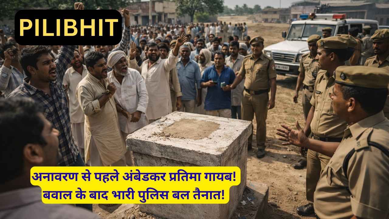 UP News: आज होना था जिस अंबेडकर प्रतिमा का अनावरण, रातों-रात गायब हुई मूर्ती.. ग्रामीण भड़के, पुलिस बल तैनात!