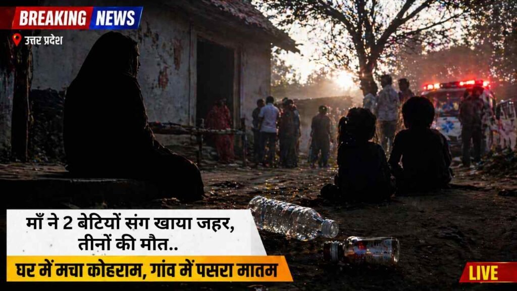 Breaking News UP: माँ ने 2 बेटियों संग खाया जहर, तीनों की मौत.. तलाक के बाद मायके रह रही थी, सुबह उठी और..
