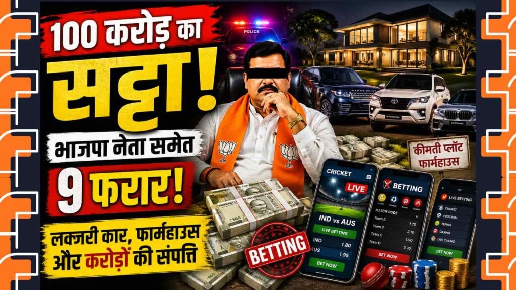 Online Betting: यूपी के झाँसी में 100 करोड़ का सट्टा सिंडिकेट फूटा, भाजपा नेता समेत 9 फरार, निकला दुबई कनेक्शन..