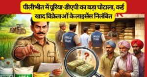पीलीभीत में बड़ा खाद घोटाला: बिना मांग यूरिया-डीएपी की भारी बिक्री, एक किसान को 30-33 बैग तक खाद, प्रशासन ने लाइसेंस निलंबित