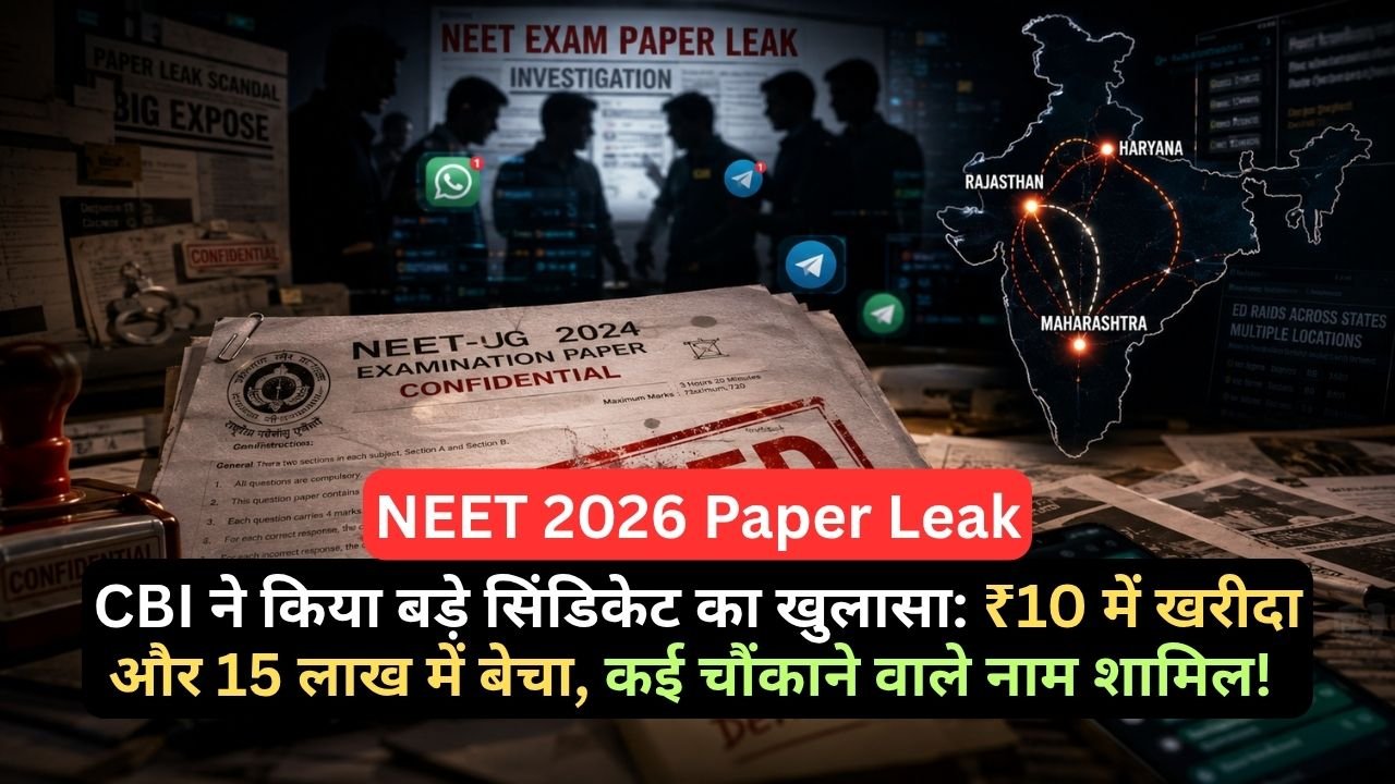 NEET 2026 Paper Leak: CBI ने किया बड़े सिंडिकेट का खुलासा, ₹10 में खरीदा और 15 लाख में बेचा, कई चौंकाने वाले नाम शामिल!