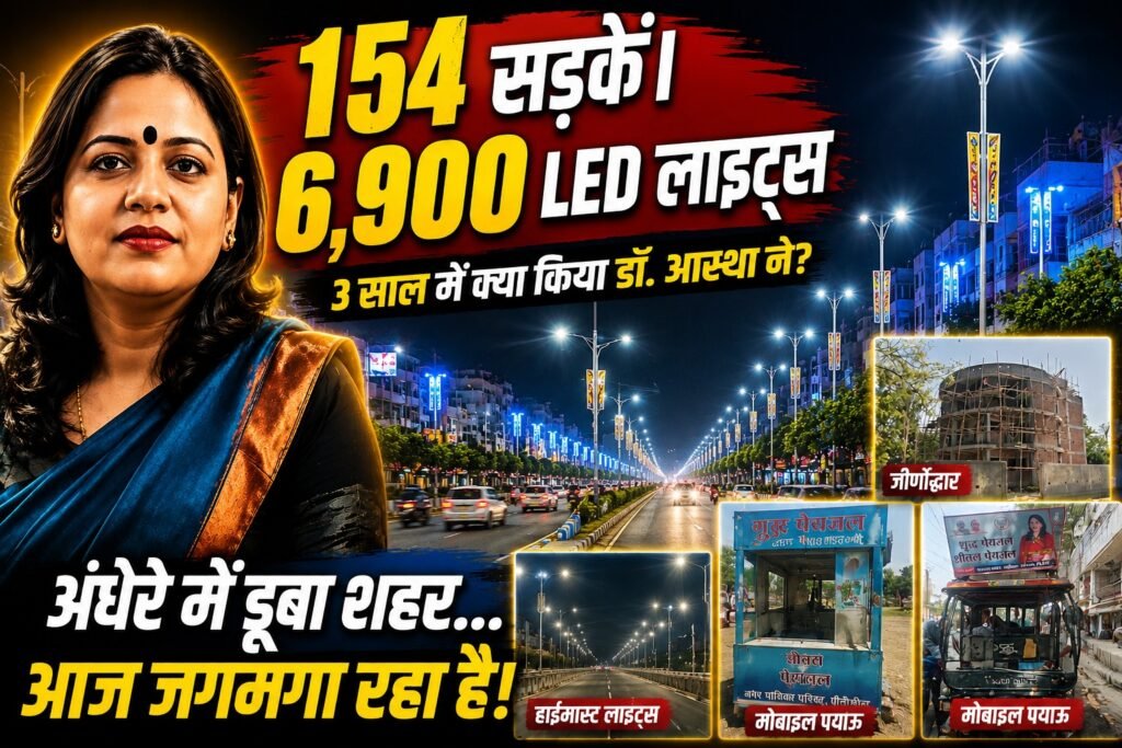 Pilibhit Nagar Palika ने 154 सड़कें, 20 बड़े नाले और 6900 LED लाइटों के जरिए शहर की आधारभूत सुविधाओं को नई दिशा दी।