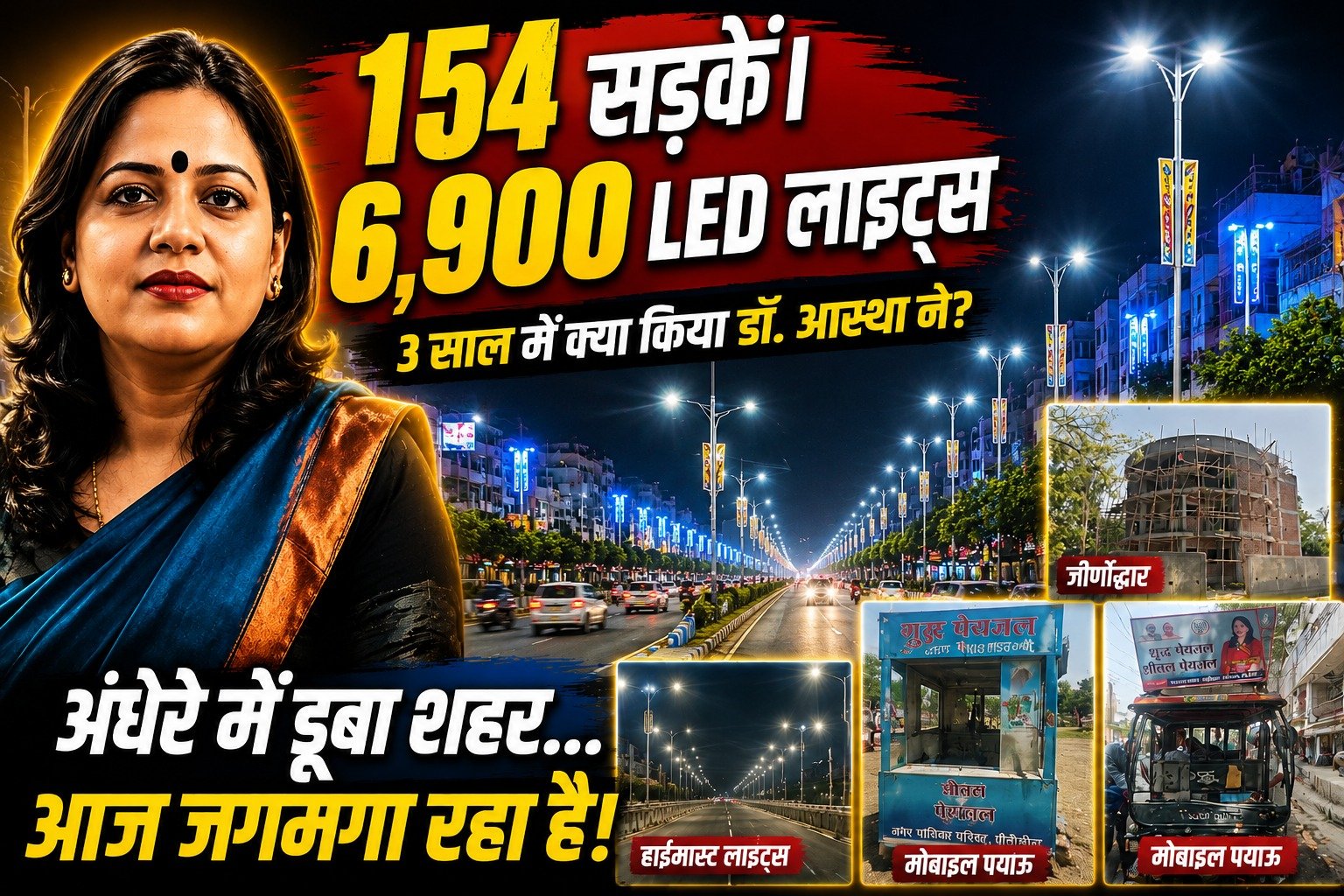 Pilibhit Nagar Palika ने 154 सड़कें, 20 बड़े नाले और 6900 LED लाइटों के जरिए शहर की आधारभूत सुविधाओं को नई दिशा दी।