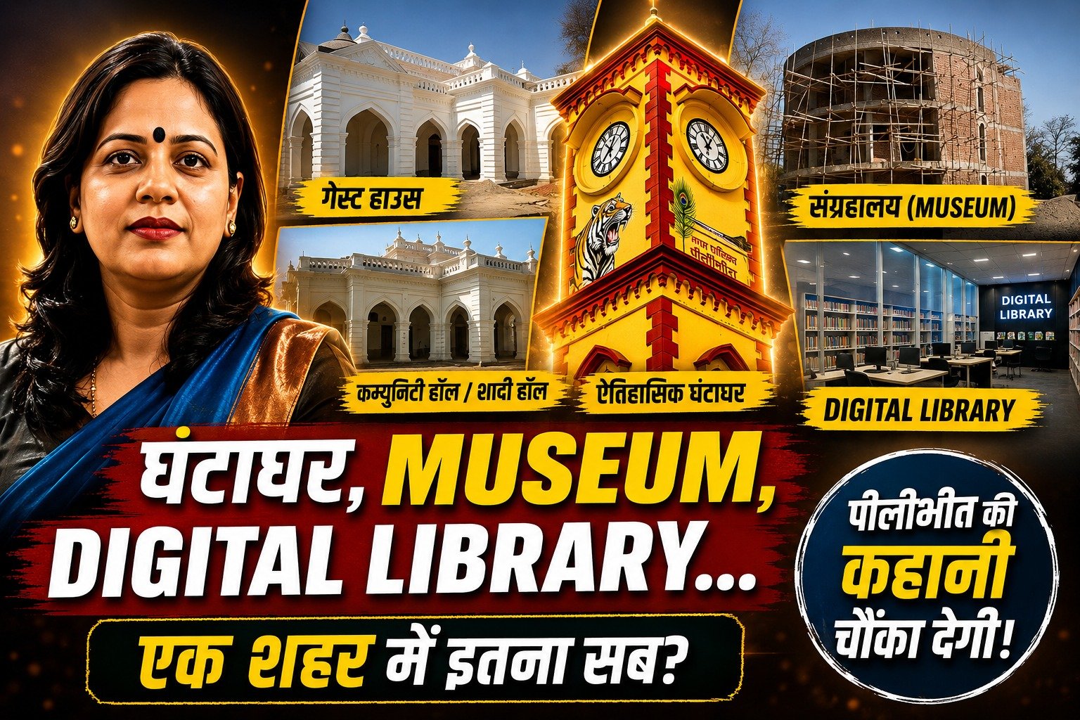 Pilibhit Nagar Palika डिजिटल लाइब्रेरी, संग्रहालय और ऐतिहासिक घंटाघर के जरिए शहर की आधुनिक और सांस्कृतिक पहचान मजबूत कर रही है।