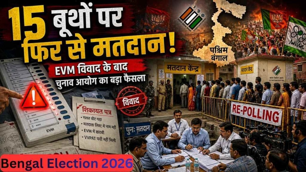 Bengal Election 2026: कल 15 बूथों पर फिर होगी वोटिंग, EVM से हुई थी छेड़छाड़, BJP बटन पर लगाया था टेप..
