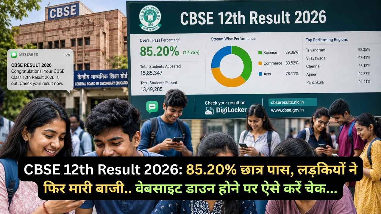 CBSE 12th Result 2026: 85.20% छात्र पास, लड़कियों ने फिर मारी बाजी.. वेबसाइट डाउन होने पर ऐसे करें चेक
