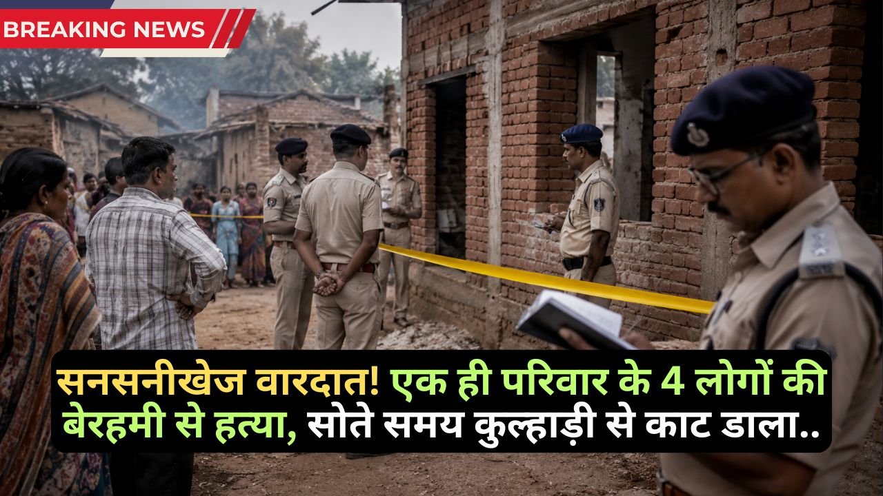 Crime News: सनसनीखेज वारदात! एक ही परिवार के 4 लोगों की बेरहमी से हत्या, सोते समय कुल्हाड़ी से काट डाला..