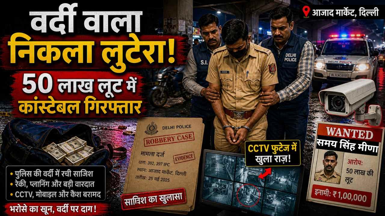Delhi Crime: 50 लाख की लूट में दिल्ली पुलिस का कांस्टेबल गिरफ्तार, शातिराना अंदाज में छीना रुपए वाला बैग..