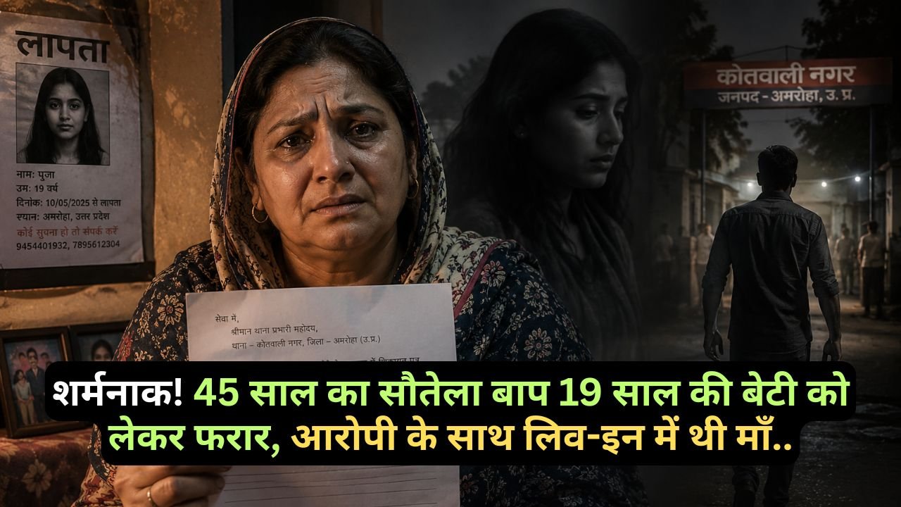 Latest Hindi News: शर्मनाक! 45 साल का सौतेला बाप 19 साल की बेटी को लेकर फरार, आरोपी के साथ लिव-इन में थी माँ..
