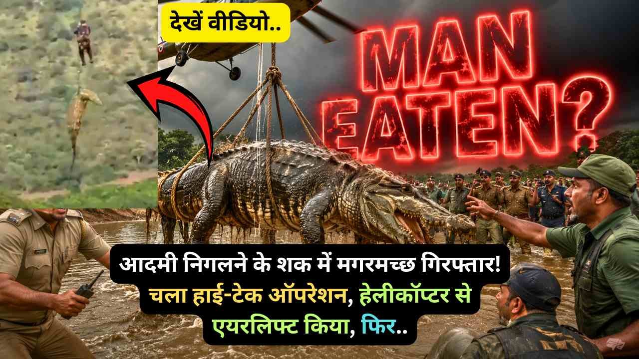अजब-गजब: आदमी निगलने के शक में मगरमच्छ गिरफ्तार! चला हाई-टेक ऑपरेशन, हेलीकॉप्टर से एयरलिफ्ट किया, फिर..