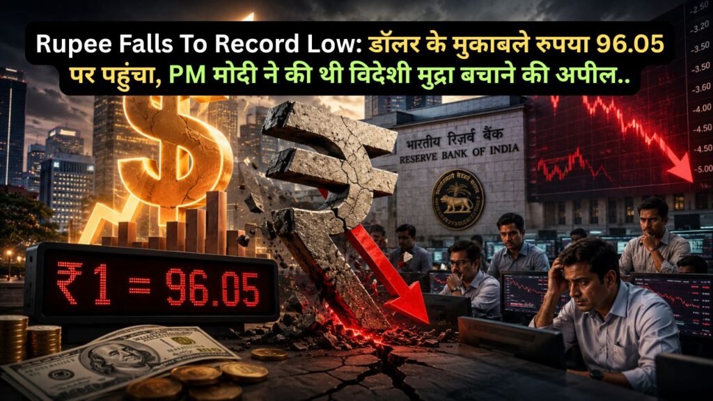 Rupee Falls To Record Low: डॉलर के मुकाबले रुपया 96.05 पर पहुंचा, PM मोदी ने की थी विदेशी मुद्रा बचाने की अपील..