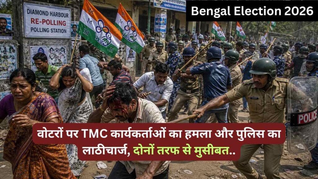 Bengal Election 2026: वोटरों पर TMC कार्यकर्ताओं का हमला और पुलिस का लाठीचार्ज, दोनों तरफ से मुसीबत..