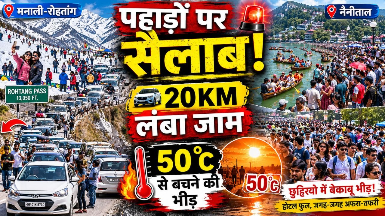 Summer Vacation: भीषण गर्मी से राहत के लिए पहाड़ों पर उमड़ा सैलाब, हिमाचल-उत्तराखंड में 20KM तक जाम, हालात बेकाबू..