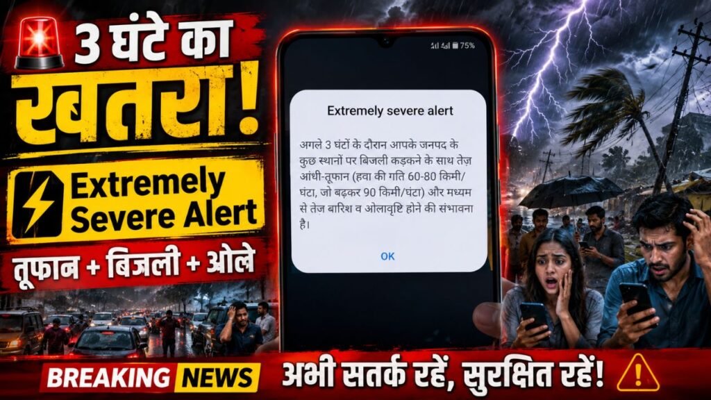 Emergency Alert Warning: 3 घंटे का अलर्ट! मोबाइल पर आया ‘Extremely Severe’ मैसेज, सरकार की बड़ी चेतावनी!