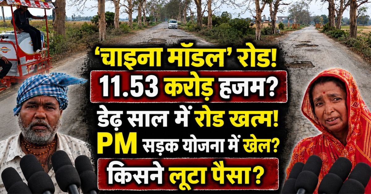 पीलीभीत में PMGSY की 11.20 किमी सड़क 18 माह में उखड़ी। 11.53 करोड़ की परियोजना पर सवाल, ग्रामीणों ने ठेकेदार व विभाग पर लगाए गंभीर आरोप।