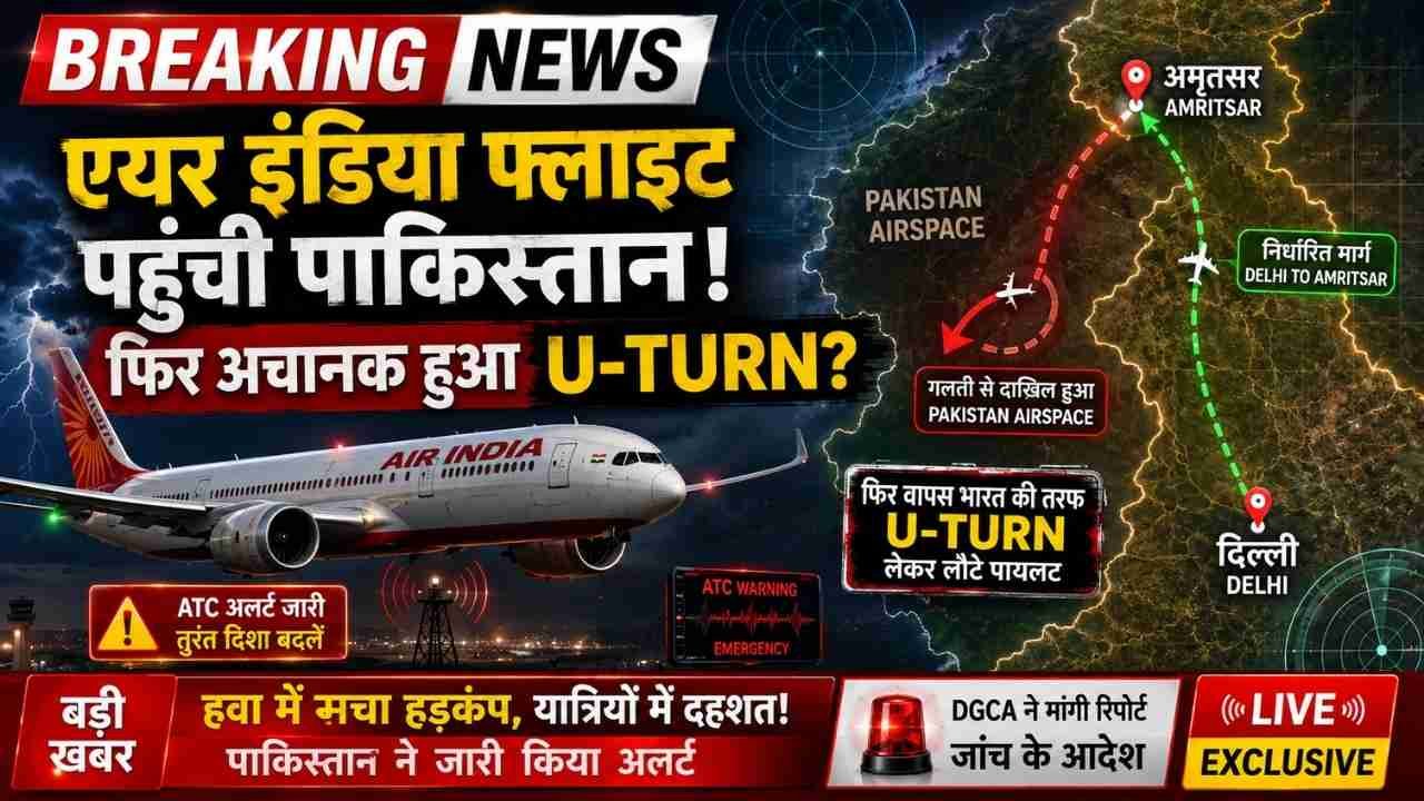 Pakistan Airspace में घुसी Air India Flight! क्या हुआ था? तकनीकी खराबी या बड़ी चूक? फिर अचानक हुआ U-Turn?