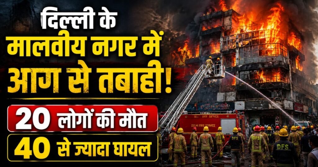दिल्ली के मालवीय नगर स्थित होटल-रेस्टोरेंट में भीषण आग से 20 लोगों की मौत और 40 से ज्यादा घायल। राहत-बचाव जारी, जांच शुरू।