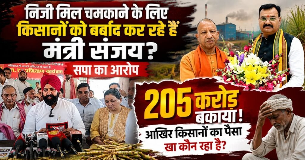 पीलीभीत में गन्ना किसानों के बकाया भुगतान को लेकर मंत्री संजय गंगवार घिरे। सपा ने निजी हितों के लिए चीनी मिलों को कमजोर करने का आरोप लगाया।