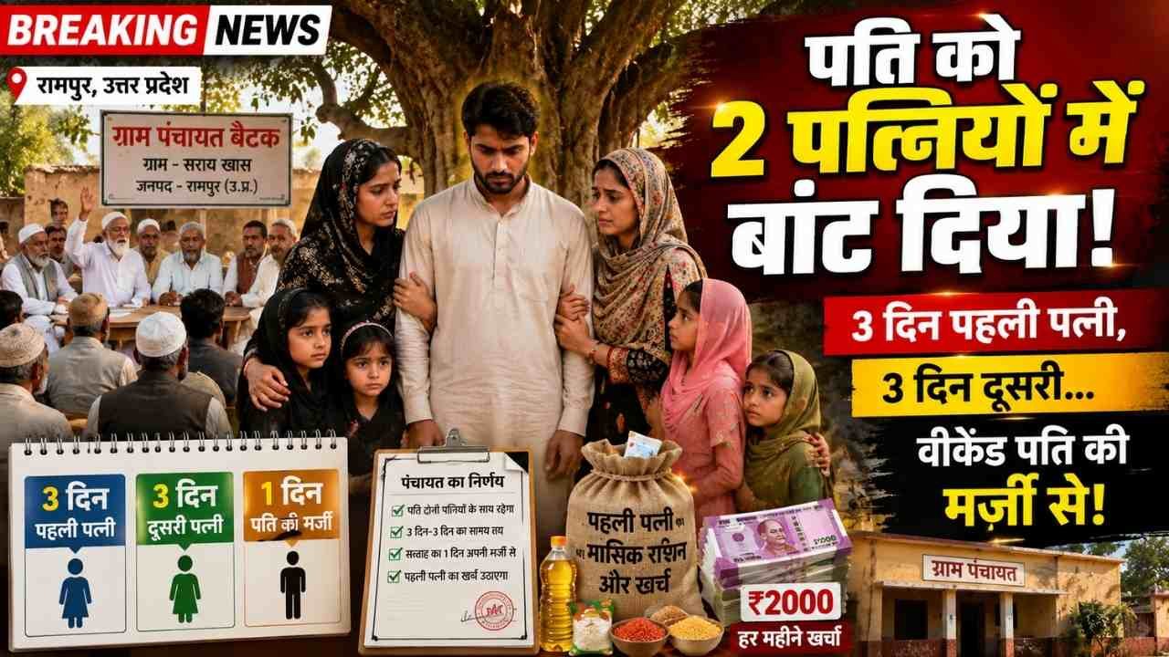 Panchayat का अनोखा फैसला! दो पत्नियों के बीच हफ्ते में 3-3 दिन बंटेगा पति, वीकेंड पर होगा अपनी मर्जी का मालिक..