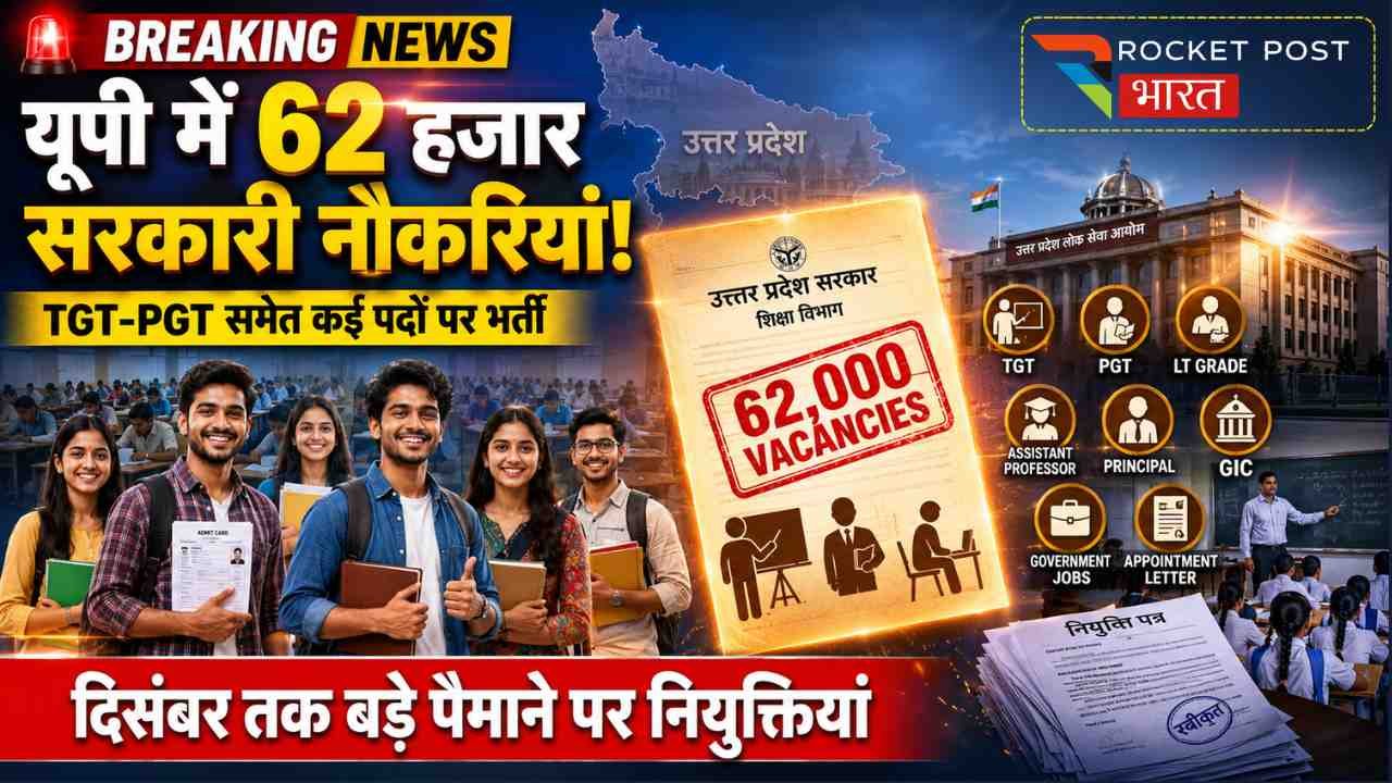 UP Sarkari Naukri 2026: यूपी में 62 हजार सरकारी नौकरियों की तैयारी तेज, TGT-PGT समेत कई पदों पर होगी भर्ती..