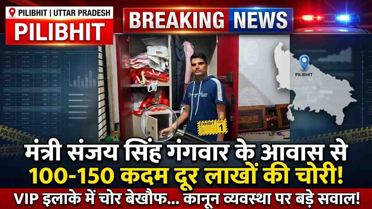 Pilibhit Breaking: मंत्री के घर से 100 कदम दूर, लाखों की चोरी! VIP इलाके में वारदात ने कानून-व्यवस्था पर खड़े किए सवाल..