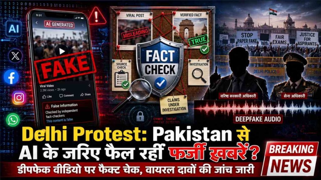 Delhi Protest: पाकिस्तान AI से बनाकर फैला रहा फर्जी वीडियो.. रक्षा मंत्री और सेना प्रमुख के नाम पर वायरल दावे झूठे..