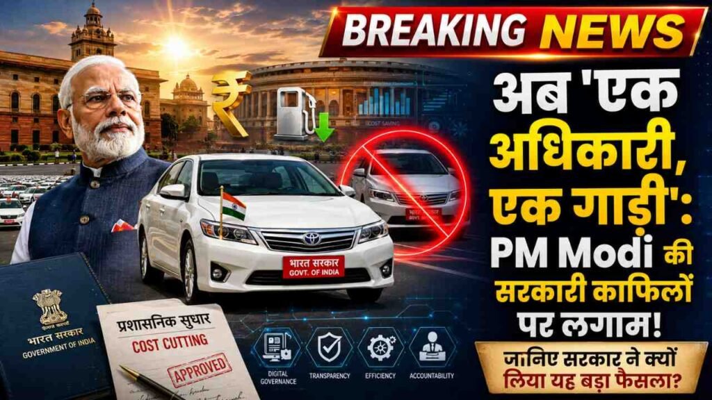अब 'एक अधिकारी, एक गाड़ी': PM Modi की सरकारी काफिलों पर लगाम! जानिए सरकार ने क्यों लिया यह फैसला?