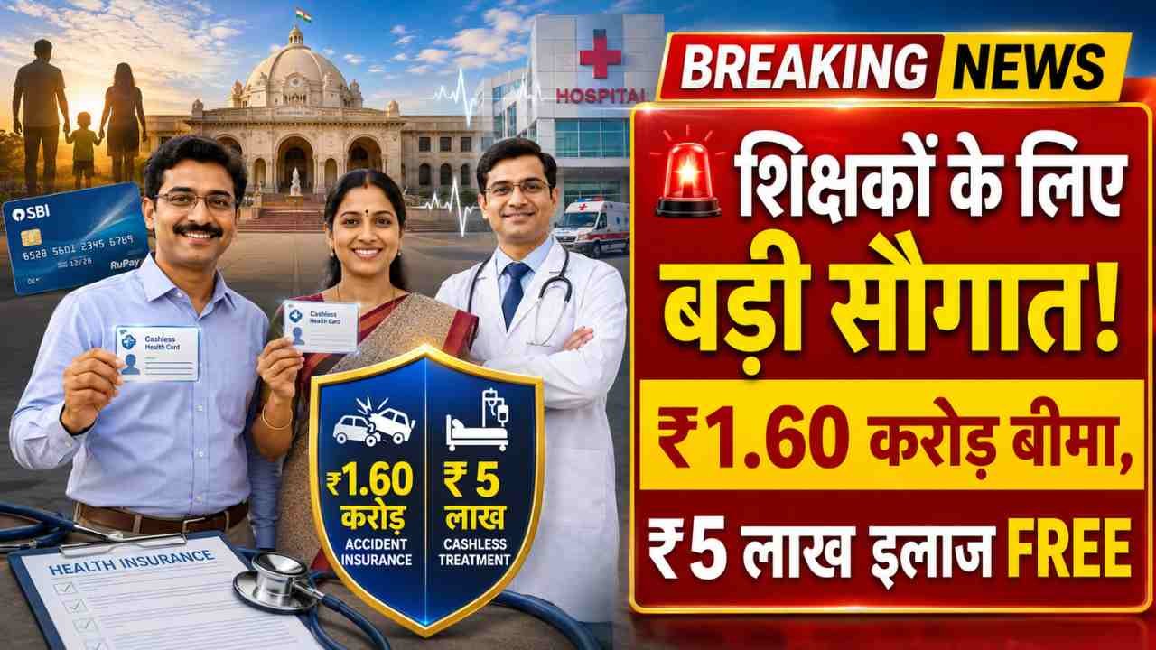 UP News: यूपी के सरकारी शिक्षकों को ₹1.60 करोड़ तक दुर्घटना बीमा और ₹5 लाख कैशलेस इलाज, जानें रजिस्ट्रेशन प्रक्रिया..