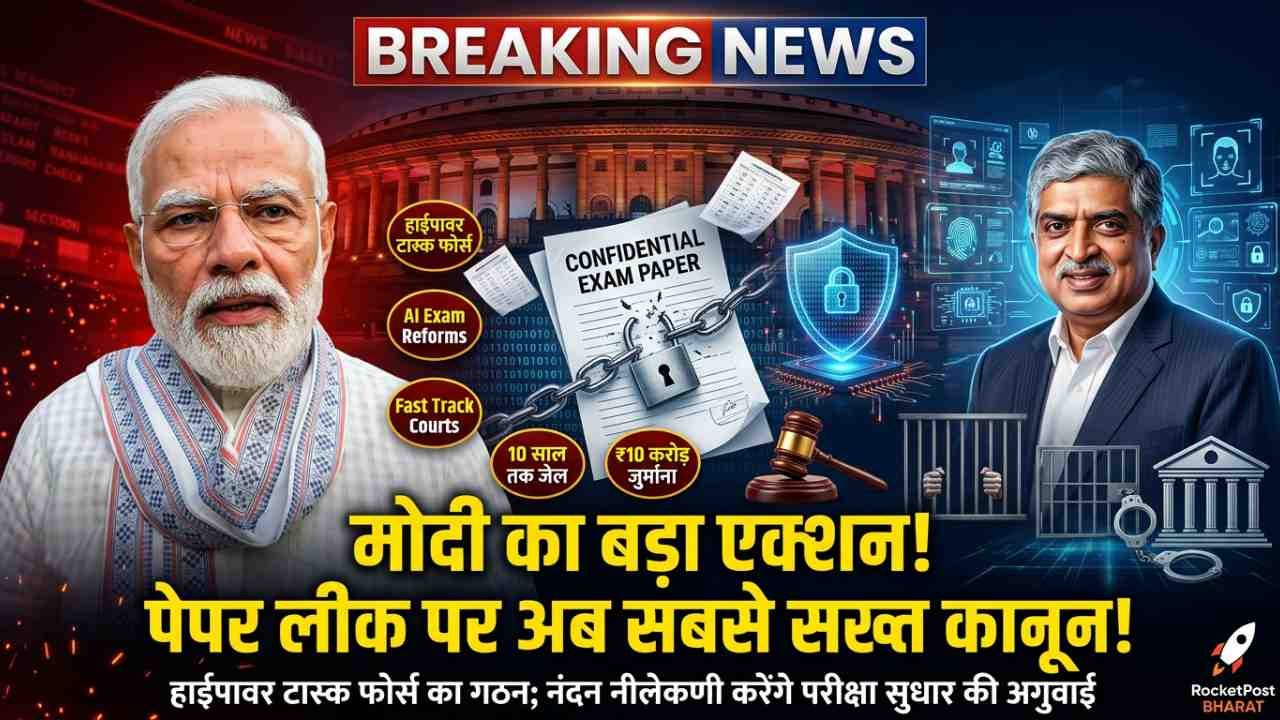 Paper Leak Bill 2026: PM Modi का बड़ा एक्शन! बनेगी हाईपावर टास्क फोर्स, इंफोसिस को-फाउंडर होंगे अध्यक्ष..