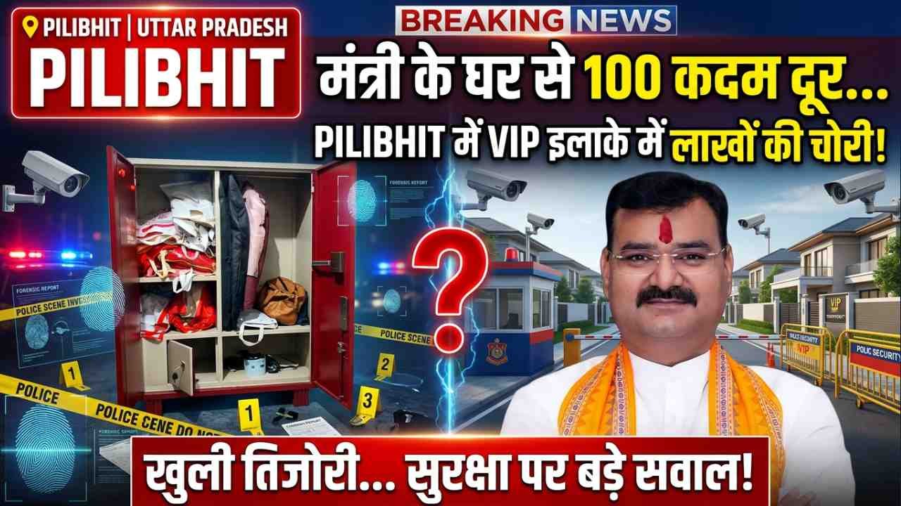Pilibhit Breaking: मंत्री के घर से 100 कदम दूर, लाखों की चोरी! VIP इलाके में वारदात ने कानून-व्यवस्था पर खड़े किए सवाल..
