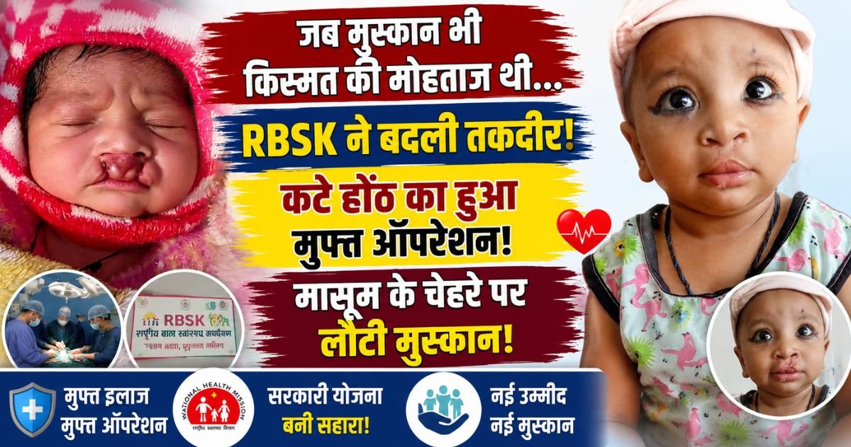 पीलीभीत न्यूज़: मासूम अब्बास को RBSK योजना के तहत जन्मजात कटे होंठ का मुफ्त ऑपरेशन। सरकारी पहल से लौटी मुस्कान, गरीब परिवार को मिली नई उम्मीद।