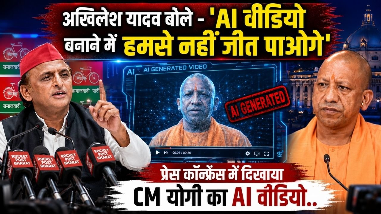 UP News: अखिलेश यादव बोले - 'AI वीडियो बनाने में हमसे नहीं जीत पाओगे'; प्रेस कॉन्फ्रेंस में दिखाया CM योगी का AI वीडियो..