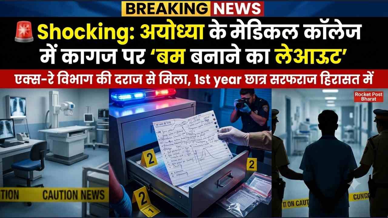 Shocking: अयोध्या के मेडिकल कॉलेज में कागज पर 'बम बनाने का लेआउट', एक्स-रे विभाग की दराज से मिला, 1st year छात्र..