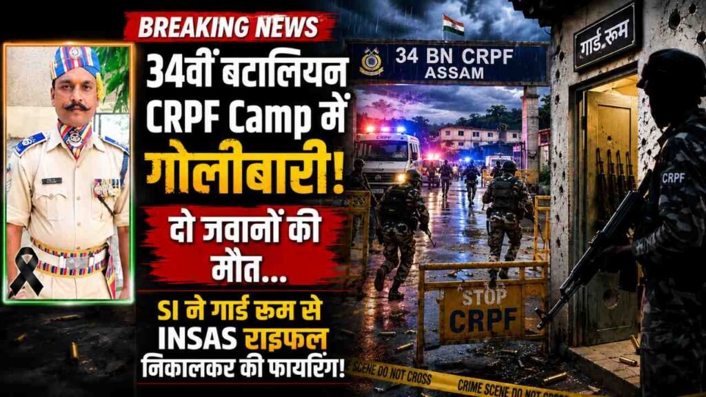 34वीं बटालियन CRPF Camp में गोलीबारी! दो जवानों की मौत.. SI ने गॉर्ड रूम से INSAS राइफल निकलकर की फायरिंग!