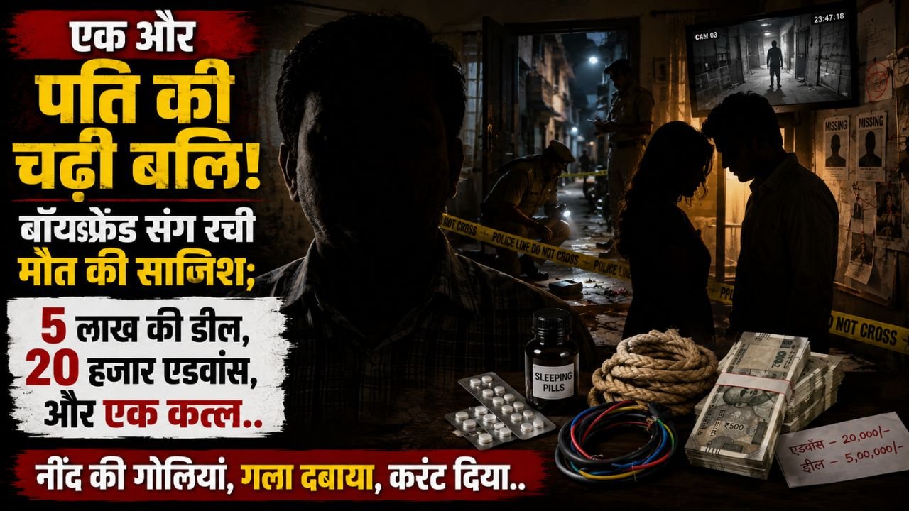Crime News: एक और पति की चढ़ी बलि! बॉयफ्रेंड संग रची मौत की साजिश; 5 लाख की डील, 20 हजार एडवांस, और एक कत्ल..