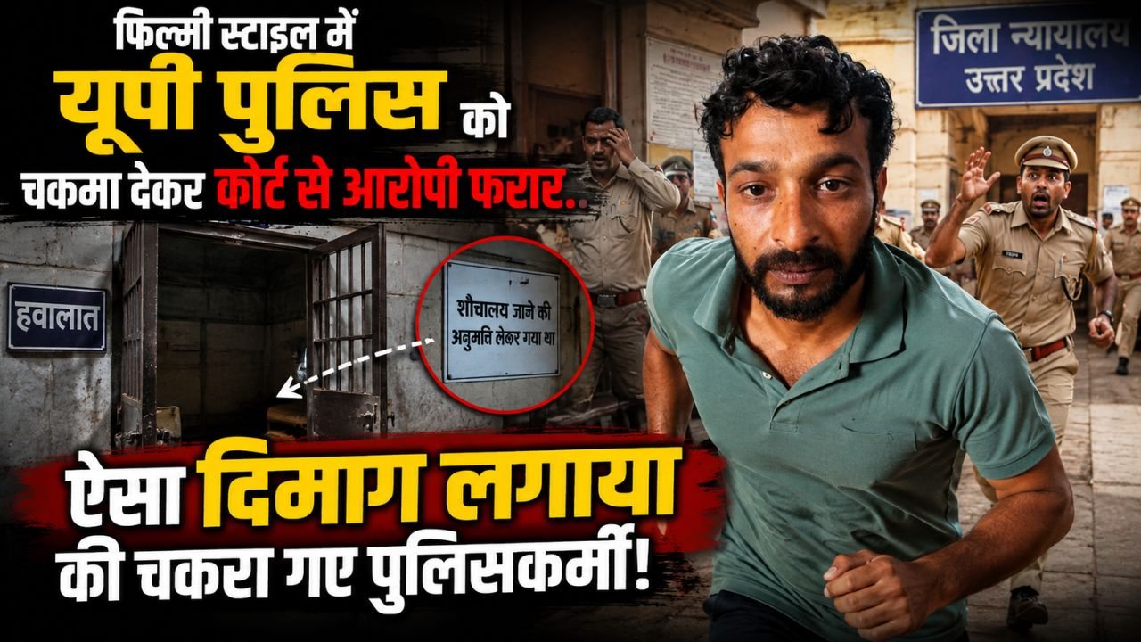 UP News: फिल्मी स्टाइल में पुलिस को चकमा देकर कोर्ट से आरोपी फरार, ऐसा दिमाग लगाया की चकरा गए पुलिसकर्मी