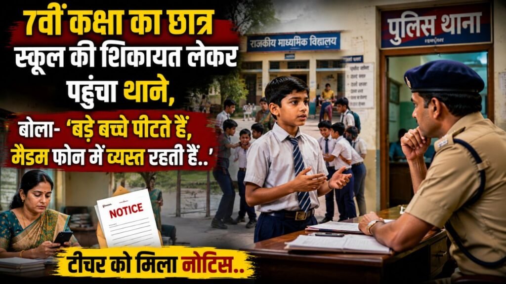 UP News: 7वीं कक्षा का छात्र स्कूल की शिकायत लेकर पहुंचा थाने, बोला- "बड़े बच्चे पीटते हैं, मैडम फोन में व्यस्त रहती हैं.."