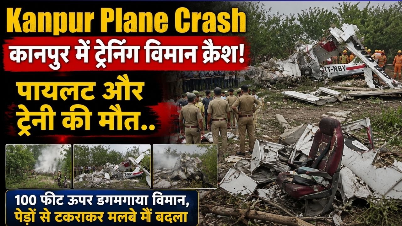 Kanpur Plane Crash: कानपुर में ट्रेनिंग विमान क्रैश! पायलट-ट्रेनी की मौत; 100 फीट की ऊंचाई पर अचानक डगमगाया विमान..