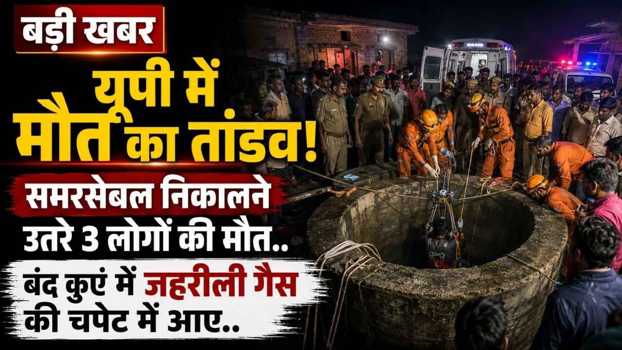 बड़ी खबर: यूपी में मौत का तांडव! समरसेबल निकालने उतरे 3 लोगों की मौत; बंद कुएं में जहरीली गैस की चपेट में आए, 1 गंभीर..