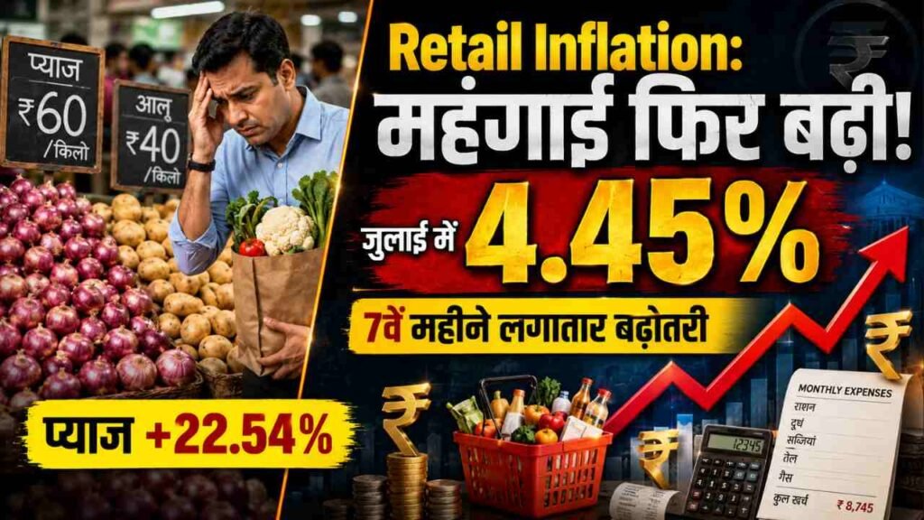 Retail Inflation July 2026: जुलाई में 4.45% पहुंची खुदरा महंगाई, प्याज ने बढ़ाया घर का बजट; जानें पूरी डिटेल..