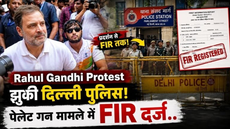 Rahul Gandhi Protest: झुकी दिल्ली पुलिस! पेलेट गन मामले में FIR दर्ज; घायल छात्र को लेकर धरने पर बैठे थे..