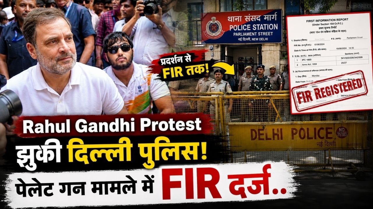Rahul Gandhi Protest: झुकी दिल्ली पुलिस! पेलेट गन मामले में FIR दर्ज; घायल छात्र को लेकर धरने पर बैठे थे..