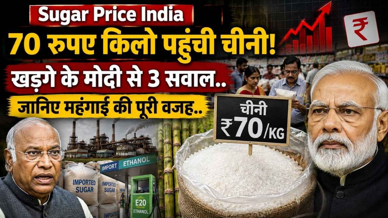 Sugar Price India: 70 रुपए किलो पहुंची चीनी, खड़गे के मोदी से 3 सवाल; जानिए महंगाई की पूरी वजह..