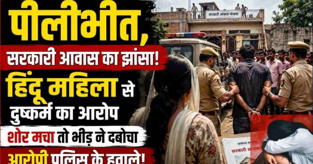 Pilibhit Rape Case: हिंदू महिला ने गैर समुदाय के युवक पर दुष्कर्म का आरोप लगाया। भीड़ ने आरोपी को पकड़ा और पुलिस के हवाले किया। मुकदमा दर्ज।