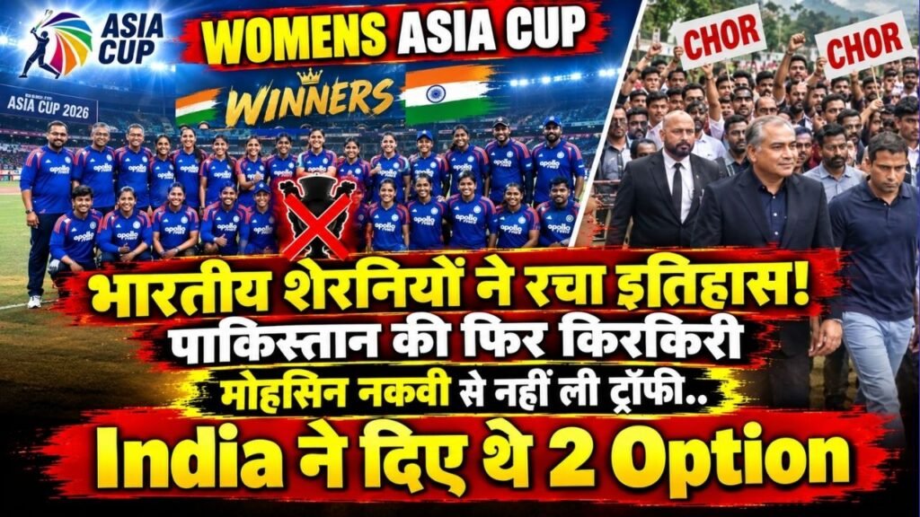 Womens Asia Cup: भारतीय शेरनियों ने रचा इतिहास! पाकिस्तान की किरकिरी; मोहसिन नकवी से नहीं ली ट्रॉफी.. दिए थे 2 विकल्प!