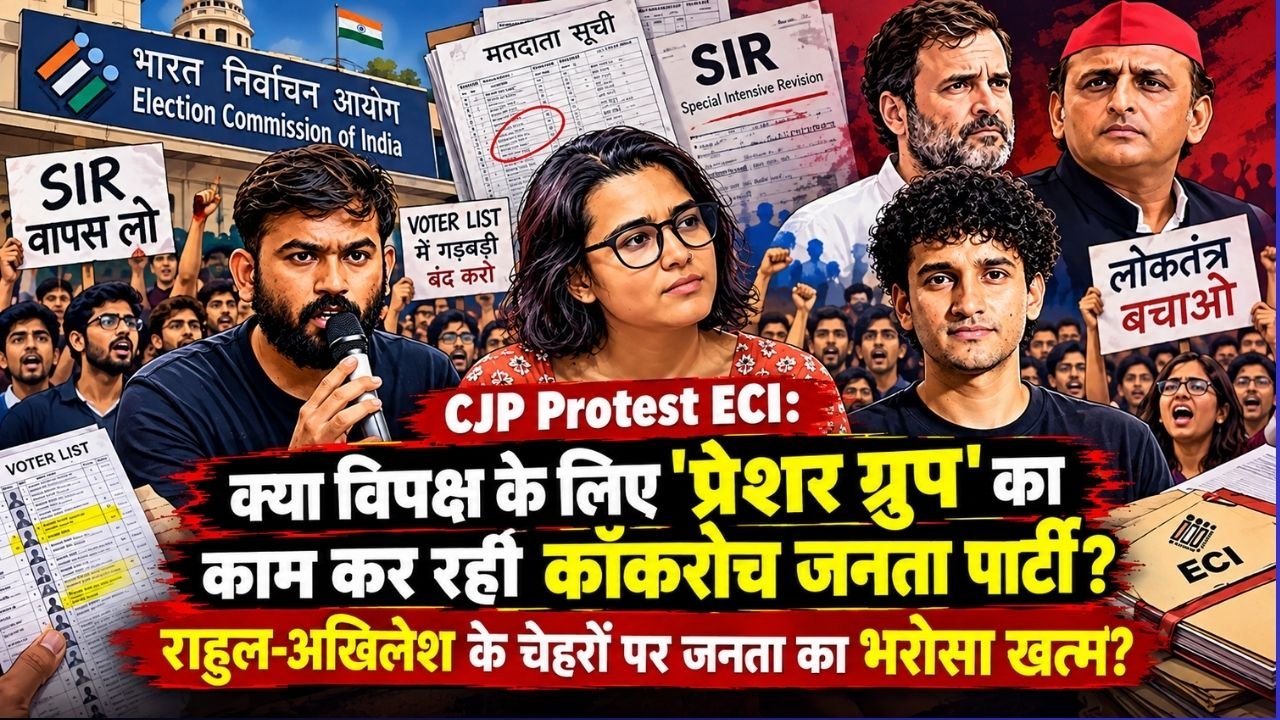 CJP Protest ECI: क्या विपक्ष के लिए 'प्रेशर ग्रुप' का काम कर रहे कॉकरोच? राहुल-अखिलेश के चेहरों पर जनता का भरोसा खत्म?