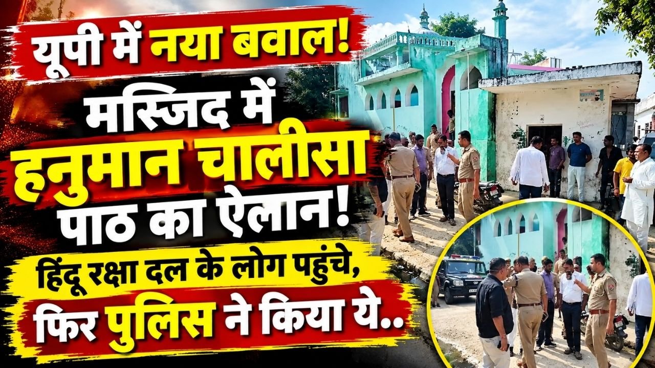 UP News: यूपी में नया बवाल! मस्जिद में हनुमान चालीसा पाठ का ऐलान, हिंदू रक्षा दल के लोग पहुंचे, फिर पुलिस ने किया ये..