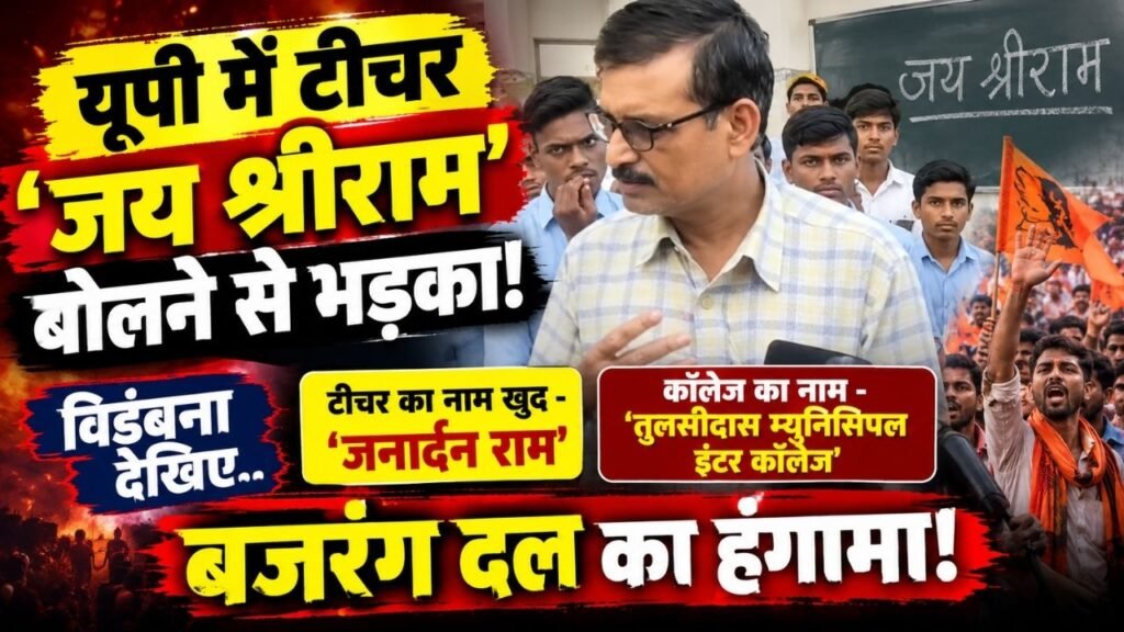 UP News: यूपी में टीचर ‘जय श्रीराम’ बोलने से भड़का! बजरंग दल का हंगामा; प्रिंसिपल ने शिक्षक को दिया तीन दिन का समय..